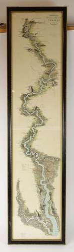 Tombleson's Panoramic Map of the Thames and Medway, coloured. Framed and glazed.