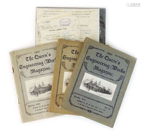 Queen's Engineering Works Bedford : Three copies of the Works Magazine for 1919 ( with a Military &