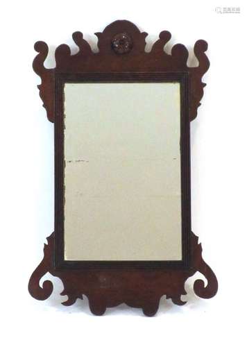 A George II-type mahogany wall mirror,