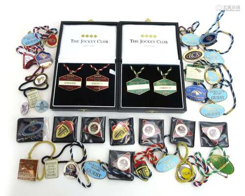 A group of Jockey Club owner and guest enamelled badges,