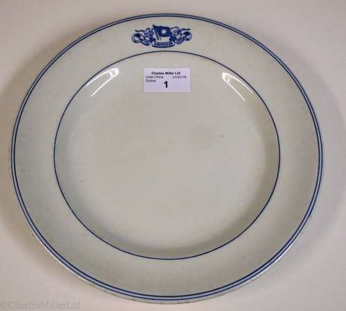 ABERDEEN LINE: CHINA DINNER PLATE BY DUNN BENNETT & CO. LTD., CIRCA 1910