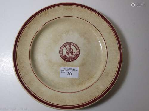 BRITISH INDIA STEAM NAVIGATION COMPANY: AN IRONSTONE DINNER PLATE BY A.J. WILKINSON LTD. ENGLAND,