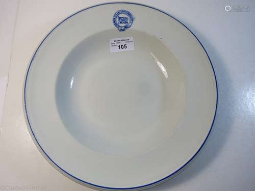 UNION STEAM SHIP COMPANY LTD: A CHINA SOUP PLATE BY ASHWORTH BROS., CIRCA 1880