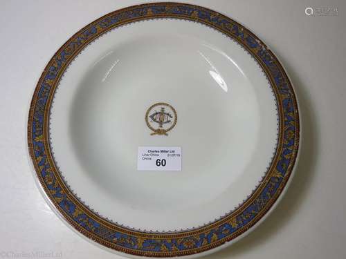 INTERNATIONAL MERCANTILE MARINE COMPANY: A CHINA SOUP PLATE BY BUFFALO CHINA, CIRCA 1925