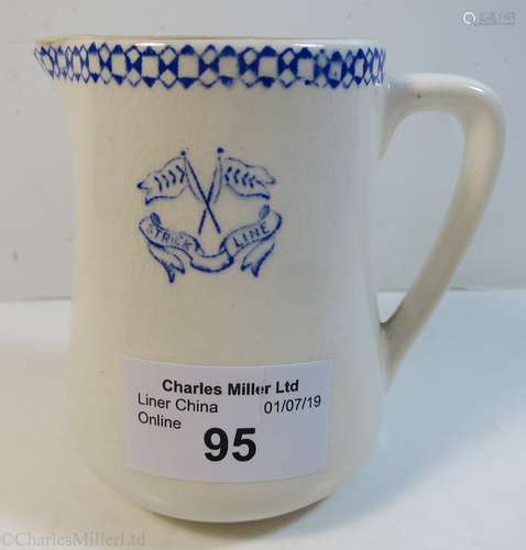 STRICK LINE:  A CHINA MILK JUG BY C. McD. MANN & CO. LTD., CIRCA 1910