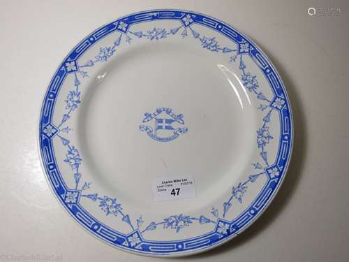 BRITISH & AFRICAN S.S. CO. (ELDER DEMPSTER & Co.). LTD.: A ‘KEY FESTOON’ PATTERN DINNER PLATE BY