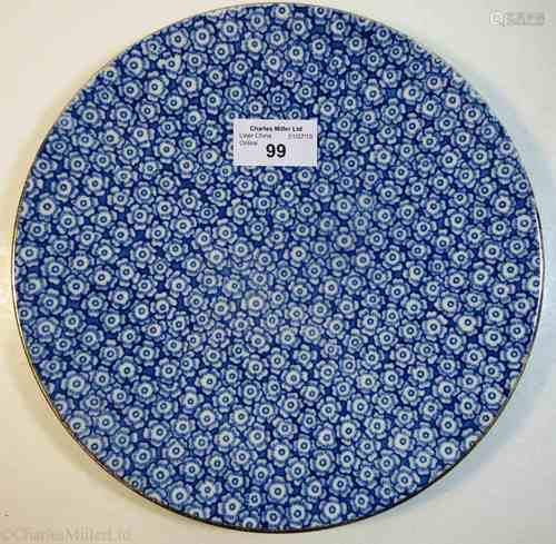 UNION CASTLE LINE: BLUE FLORAL PATTERN DINNER PLATE BY DUNN, BENNETT & Co., CIRCA 1910