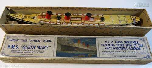 CUNARD: A “TAKE TO PIECES” MODEL OF QUEEN MARY BY THE CHAD VALLEY CO. LTD, CIRCA 1936