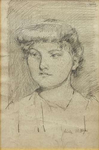 Egon Schiele, Austrian 1890-1918- 'Portrait eines jungen Madchens' (Portrait of a young girl);