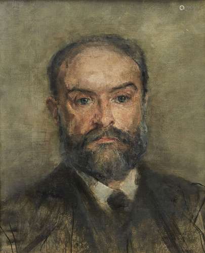 Pericles Pantazis, Greek, 1849-1884- Self Portrait of the Artist; oil on canvas, 46 x 37cm