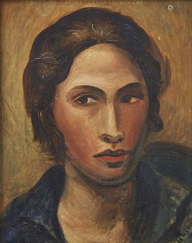 Andre Derain, French 1880-1954- Portrait de Femme (Portrait of a Woman), c. 1922; oil on board,