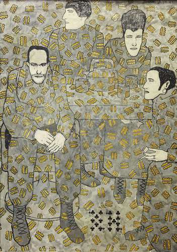 Illyis Isupov, Ukrainian b.1971- 'Smugglers' 1987; gouache, black ink, and watercolour over traces