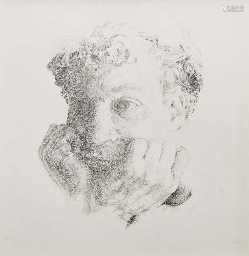 Sara Rossberg, German b.1952- 'Face Map', 1992; graphite on paper, initialled and dated, 35.5 x 33.