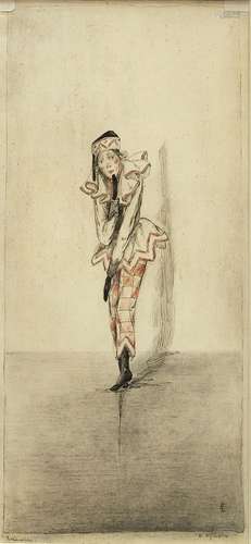 WITHDRAWN Vaslav Nijinsky, Russian 1888-1950- Petrouschka; pen and ink and watercolour, signed and