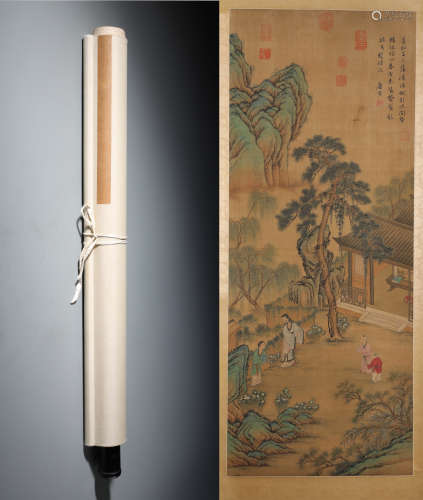 A Fine Chinese Hand-painted Scroll Signed by Tangyin