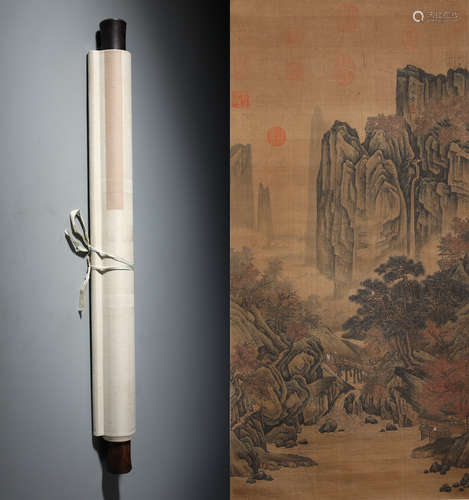 A Fine Chinese Hand-painted Scroll Signed By Yan wengui