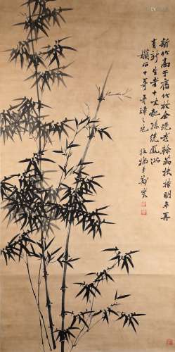 A Fine Chinese Hand-painted Scroll Signed by Zheng Banqiao