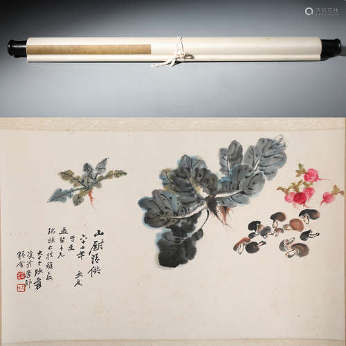 A Fine Chinese Hand-painted Scroll Signed by Zhang Daqian