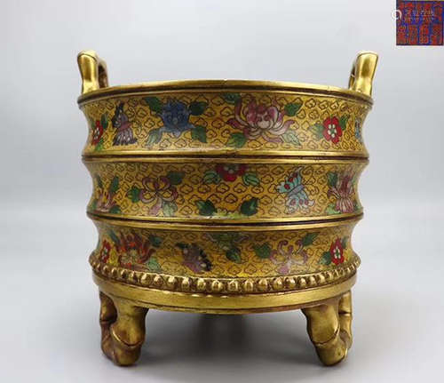 A CLOISONNE CENSER