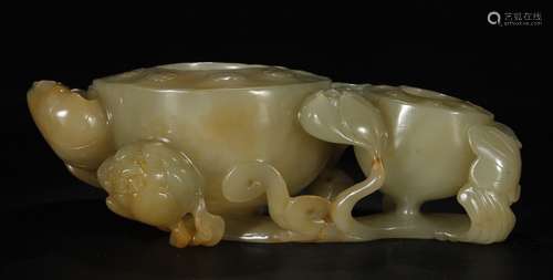 HETIAN JADE  "HAO SHI LIAN LIAN" ORNAMENT