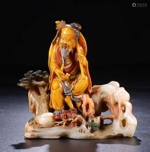 SHOUSHAN TIANHUANG STONE FISHING ORNAMENT