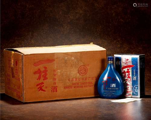 1999年烟台中药厂一柱天酒（原箱） 数量：12瓶