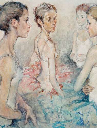 安东尼奥·冈萨雷斯·科利亚多 四位芭蕾少女 材质：布面油画