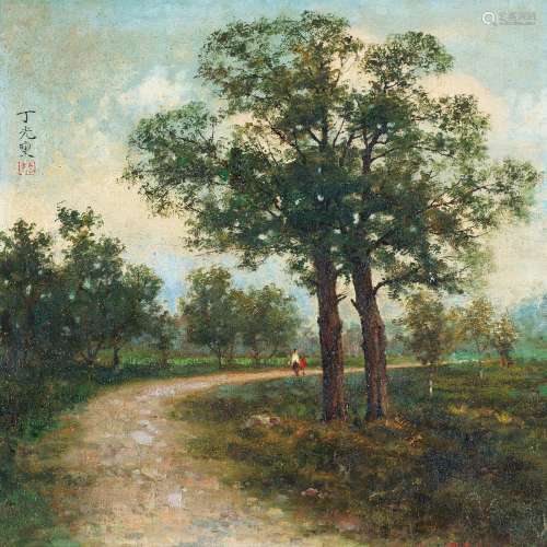 丁光燮（1902- ）风景 木板 油画