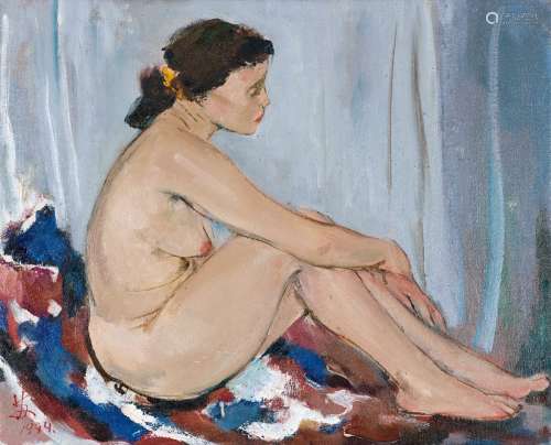 苏天赐（1922-2006）女人体 布面 油画