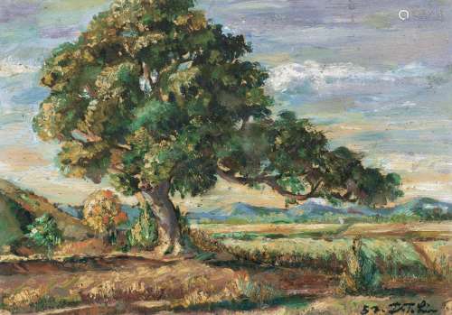 林达川（1912-1985）风景 纸板 油画