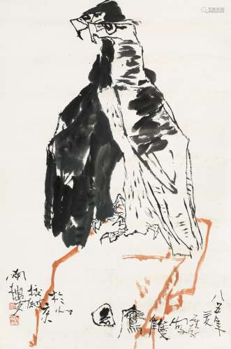罗尔纯（1930-2015）双鹰 纸本 水墨