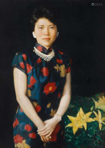 陈逸飞（1946-2005）女肖像 布面 油画