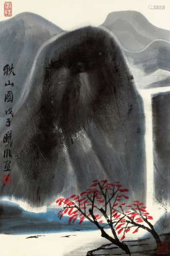 林曦明（b.1925） 秋山图 设色纸本 镜片