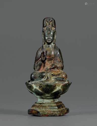 辽·铜观音坐像 LIAO DYNASTY A BRONZE FIGURE OF AVALOKITESVARA