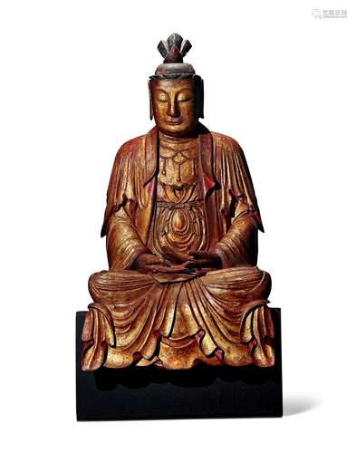 清·木胎观音坐像 QING DYNASTY A WOOD FIGURE OF AVALOKITESVARA