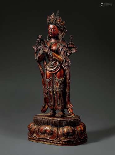 清早期·夹纻弥勒立像 EARLY QING DYNASTY A LACQUERED FIGURE OF MAITREYA