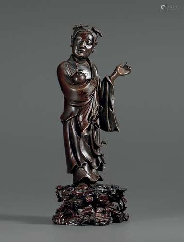 清·铜童子立像 QING DYNASTY A BRONZE FIGURE OF A BOY