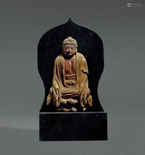 元/明·泥胎释迦坐像 YUAN/MING DYNASTY A CLAY FIGURE OF SAKYAMUNI