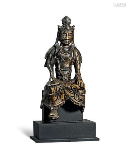 五代·铜观音坐像 FIVE DYNASTIES A BRONZE FIGURE OF AVALOKITESVARA