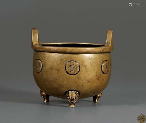 清· “宣德年制”款炉 QING DYNASTY A BRONZE CENSER WITH 'XUANDE' MARK