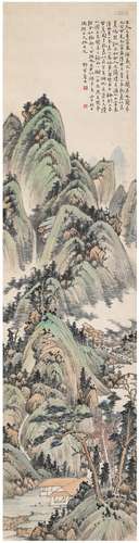 应野平（1910～1990） 拟黄公望山水 设色纸本 立轴