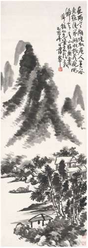 蒲 华（1832～1911） 夜雨归舟图 水墨纸本 立轴