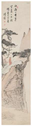 溥 儒（1896～1963） 松崖高士图 设色纸本 镜片