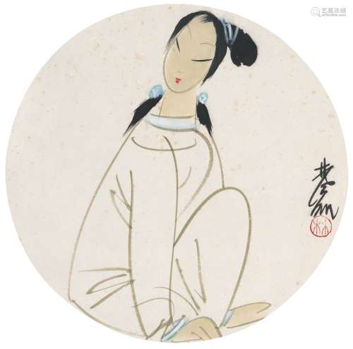 林风眠（1900～1991） 仕女图 设色纸本 镜片