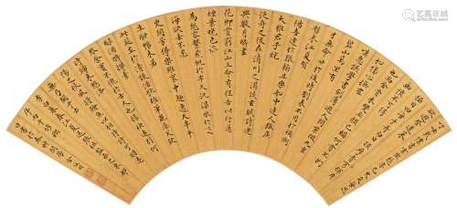 金俊明（1602～1675） 楷书 李白诗 泥金纸本 扇页