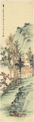 黄君璧（1898～1991） 青山草庐图 设色纸本 画心