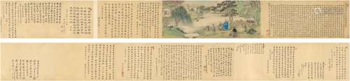 李 绶（？～1791）、朱 煐［清］、江 恂［清］等 杨玉峰衍福乐图 设色纸本 手卷