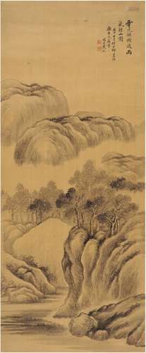 戴 熙（1801～1860） 云山雨气图 水墨绢本 立轴