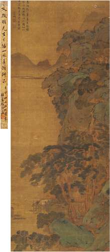 文征明（1470～1559） 岩瀑山居图 设色纸本 立轴