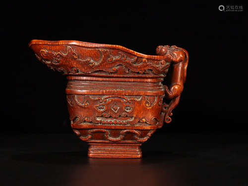 A BAMBOO CARVING CUP